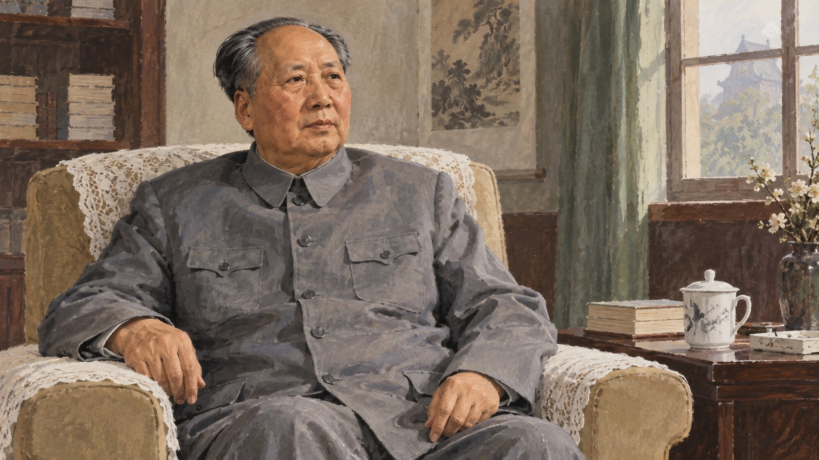 Mao Zedong durante sus últimos años antes de su muerte en 1976