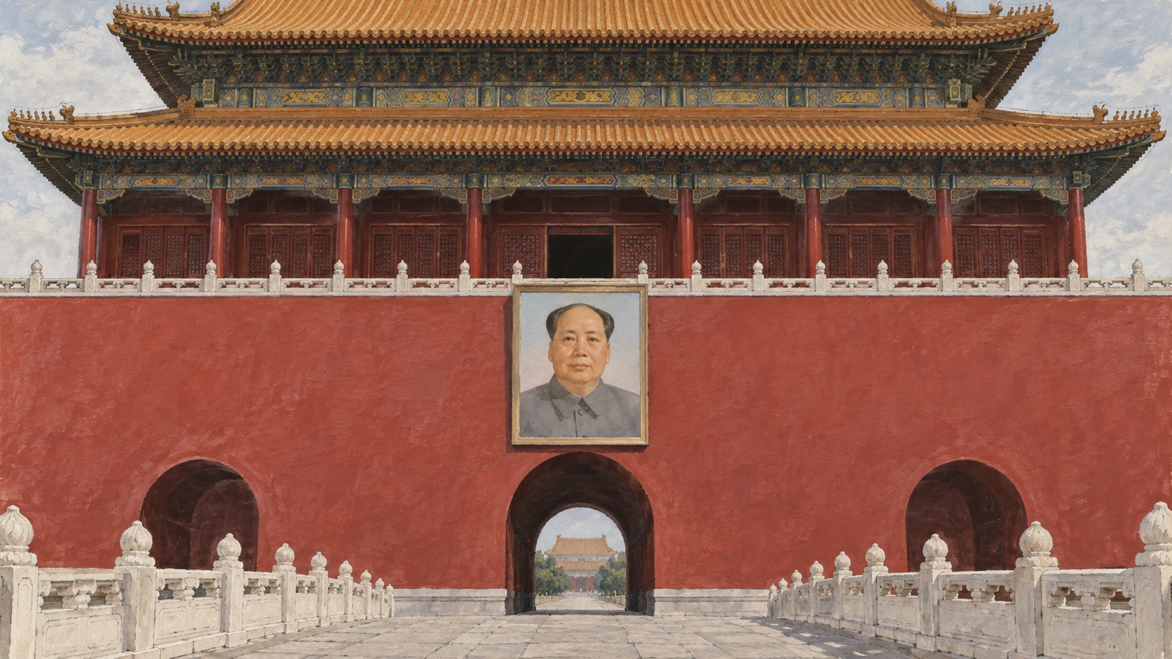 Retrato de Mao Zedong como símbolo político en China